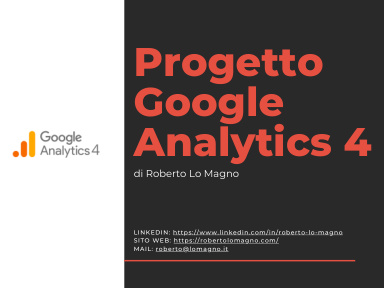 Copertina del progetto Google Analytics 4