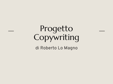 Copertina del progetto Copywriting